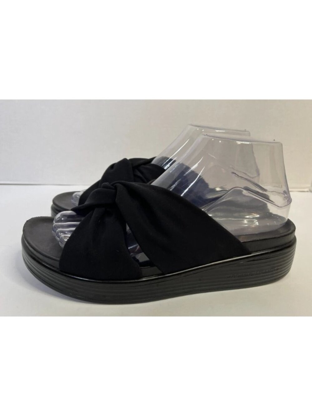 Donald Pliner Folley Crepe Slide Sandal Knotted Fabric Slip On Black SZ 5M New - Picture 3 of 6